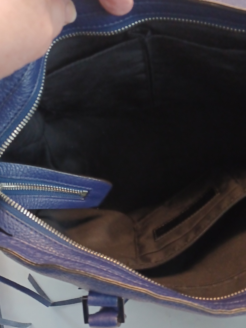 Rebecca Minkoff Navy Leather Satchel - Women’s Handbag. - Picture 9 of 10